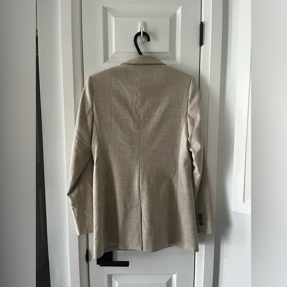 RW&CO Oatmeal Double-Breasted Blazer Size 6 Work Jacket Office Wear Quiet Luxury - Picture 6 of 13
